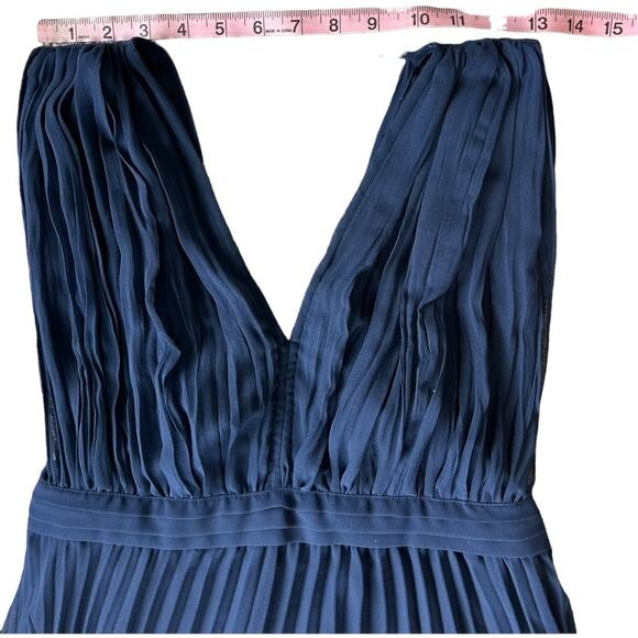 NWT ASOS Plissé Pleated Navy Chiffon Sleeveless Maternity Midi Dress Size 6 - Picture 6 of 9